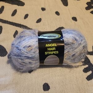 Angel Hair Stripes Yarn - Blue and White